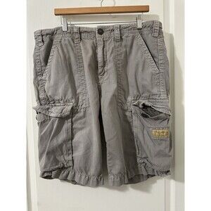 True Religion Cargo Shorts Men’s 36 Gray Utility Style Field Supply Y2K